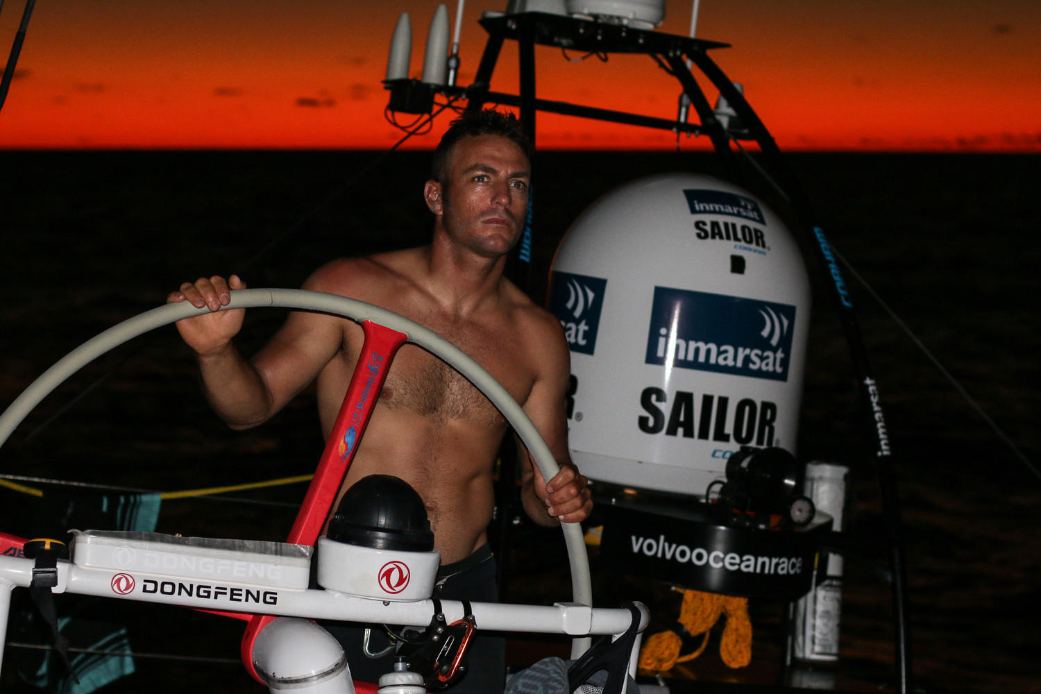 Eric Peron at his best helping the boat during sunset.