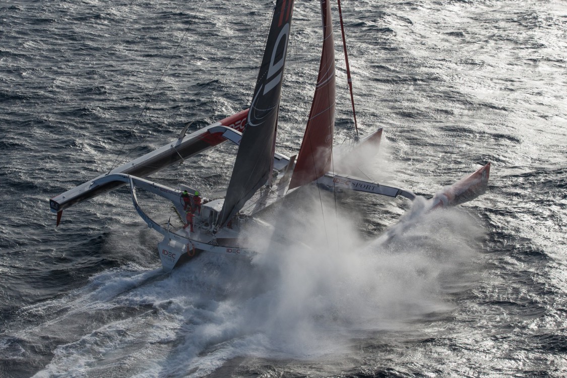 trimaran, octobre, aerial, helico, action, voile, record, entrainement, equipage, multihull, multicoque