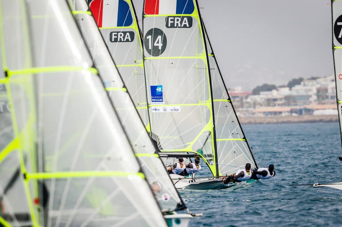 2018, 49er, FRA 34 49er FRA-14 Mathieu FREI Noé DELPECH, Mallorca, Olympic sailing, Trofeo Princesa Sofia Iberostar